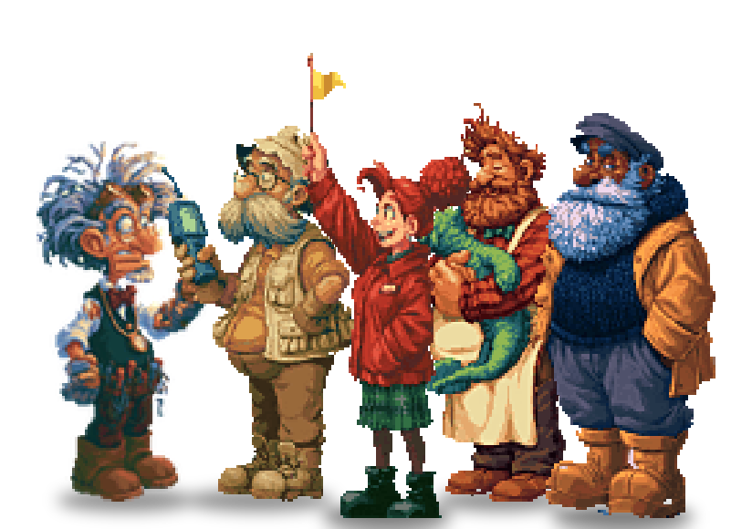 Professor Osram, Dr. Baird, Maisie, Callum and Duncan standing together